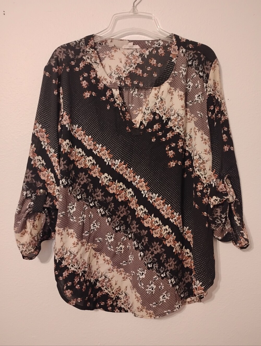 Maurices Atwood 3/4 Sleeve Throw Over Blouse